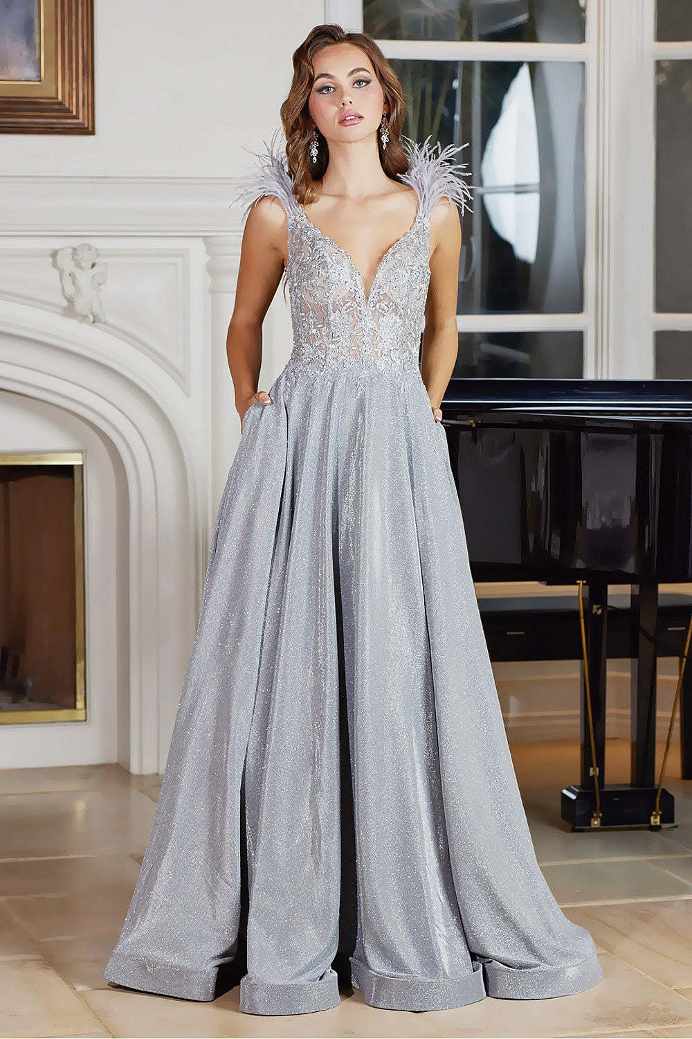 Vestido Plata AD3128