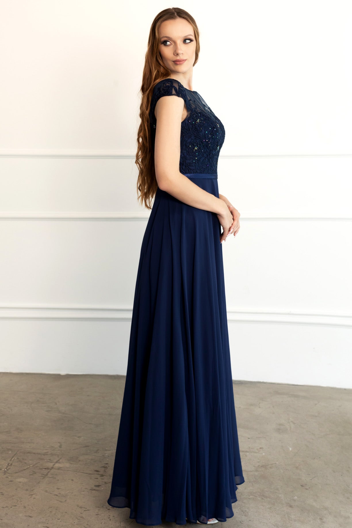 Vestido azul marino TR27011