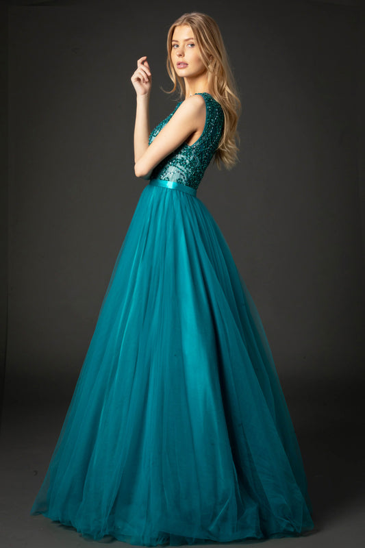 Vestido Azul Teal AN707