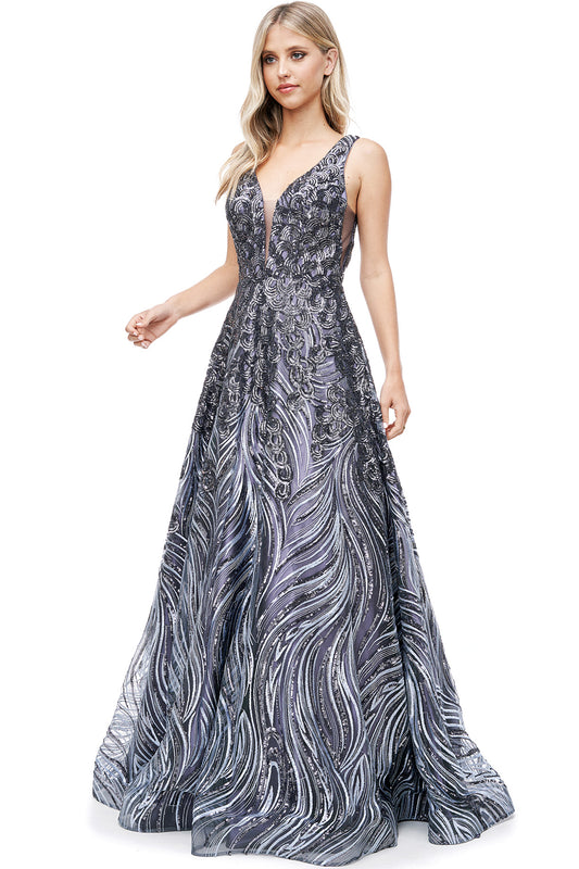 Vestido plateado EM3107