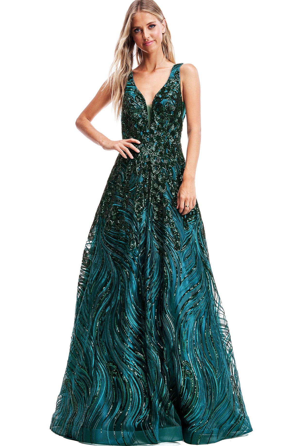Vestido Verde Lentejuela EM3107