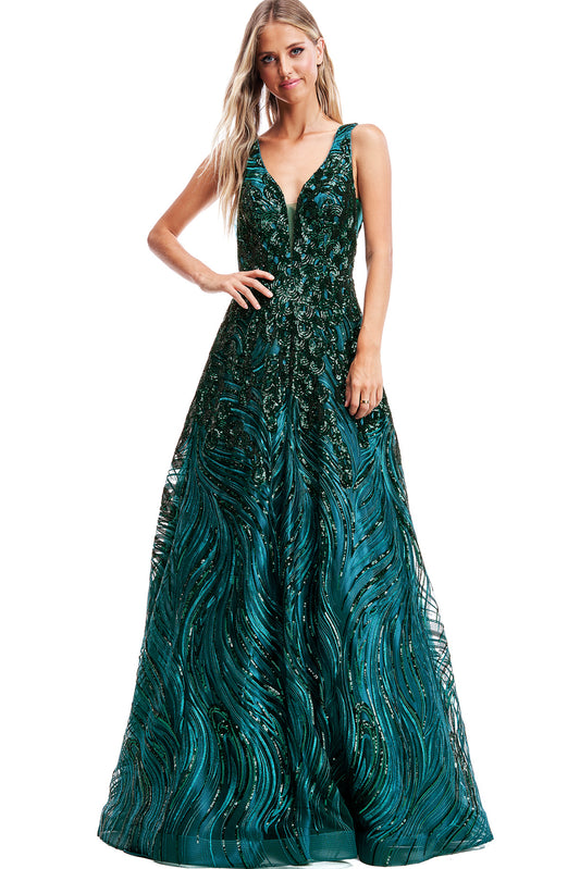 Vestido Verde Lentejuela EM3107