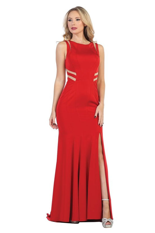 Vestido de Fiesta Rojo con Aberturas