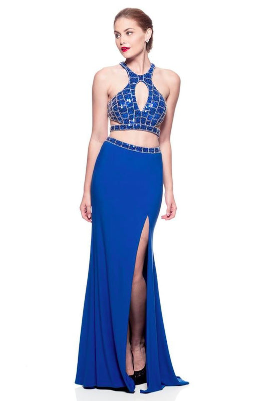 Vestido de Fiesta Dos Piezas Azul Rey