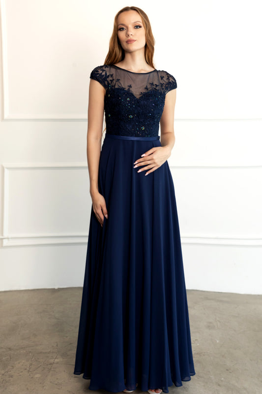 Vestido azul marino TR27011