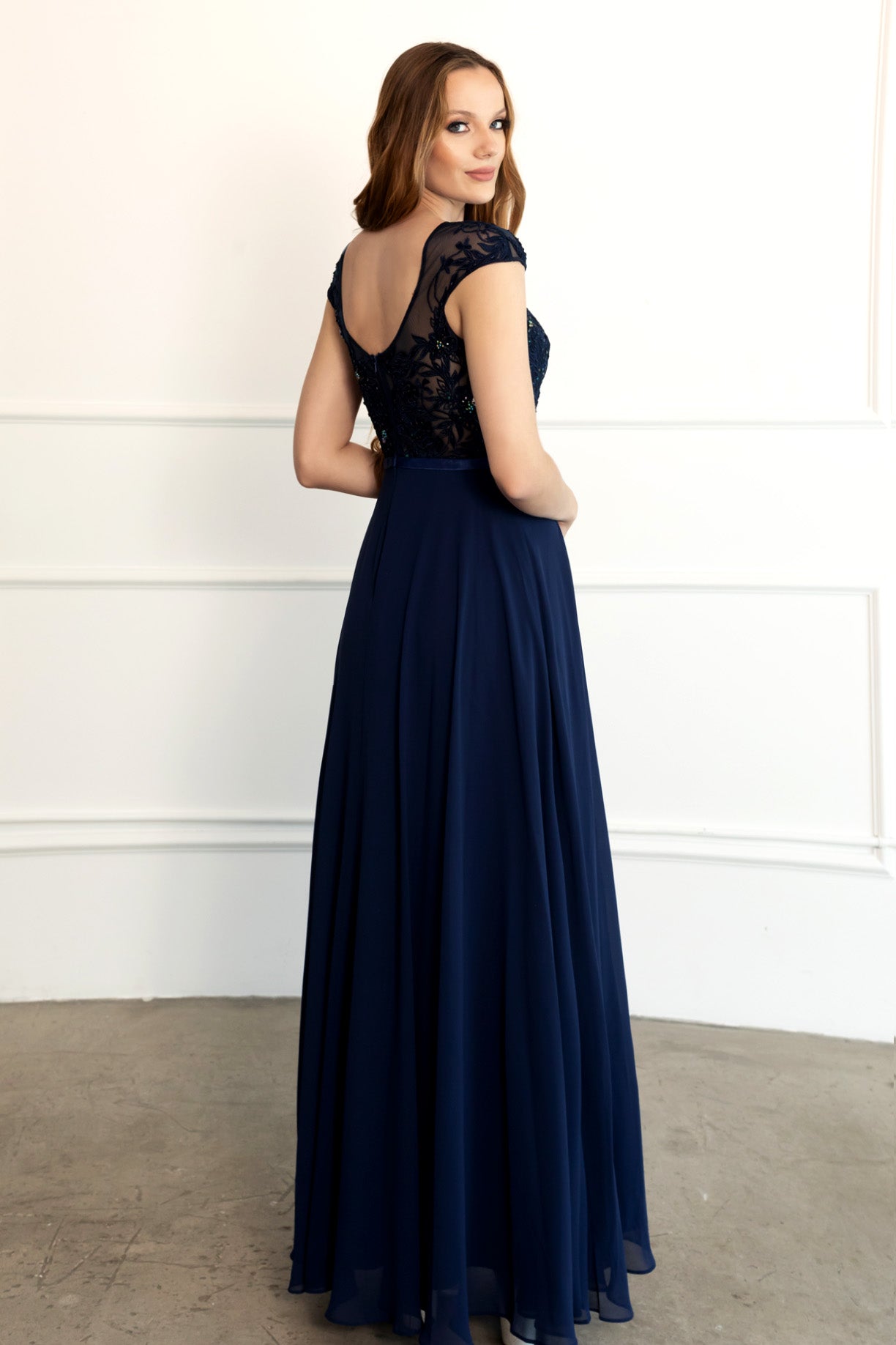 Vestido azul marino TR27011